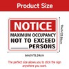Sigicanage Maximum Occupancy Safety Sign, red, restaurant or Business (x