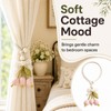 Set of 2 Pink Floral Curtain Tie Ropes with Lace