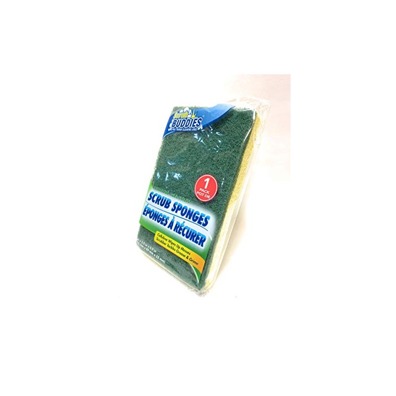 Scrub Sponge, cellulose wipes up mess & scrubber takles grease