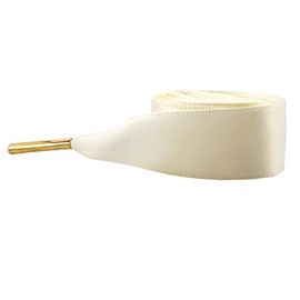 Women Girl 47" Satin Ribbon Shoelaces Wide Flat Shoe Laces with Metal Aglets(Beige)