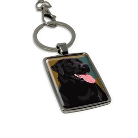Leslie Gerry Black Labrador Keyring Keychain Gift