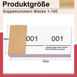Nezyo Double Number Blocks 1-100 raffle lots with numbers, number blocks, number blocks, 10 cm x 5 cm for wardrobe, raffle, events, parties, fairs, lotteries and hospitalities (white)