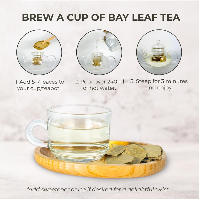 Bay Leaves Tea - 550 Dried Whole Leaves, 4.06 oz,