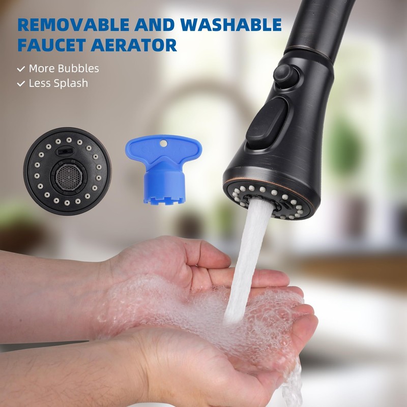 Hibbent Pull Down Kitchen Faucet Head Replacement, NSF/ANSI/CAN 61 &
