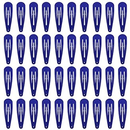 40 Counts Colorful Metal Snap Hair Clips 2 Inch Barrettes for Women Accessories (royal blue)