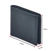 Real Leather Mens Bifold Wallet RFID Blocking Slim Minimalist Front