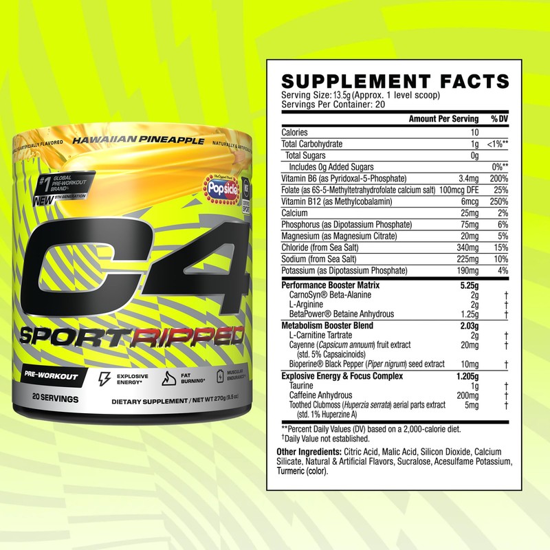 Cellucor C4 Ripped Sport Pre Workout Powder - NSF Certified