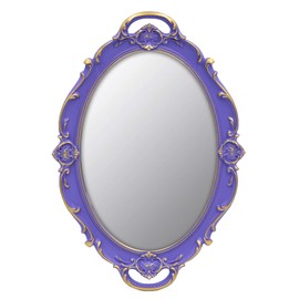 YCHMIR Vintage Small Mirror 14.5 x 10 Inch Oval Purple Wall Mirror
