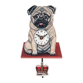 River City Clocks Oliver Moving Eyes Pug Clock