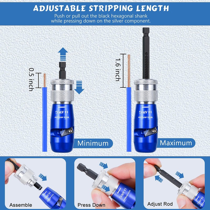 Wire Stripper for Drill, US Standard Electric Wire Stripper Tool