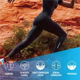 LP SUPPORT Women's AIR Compression Long Tights Workout Fitness Yoga Running Cycling Compression Baselayer Shapewear Leggings (Dark Gray,L)