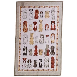 Dogs Arrived Linen Tea Towel