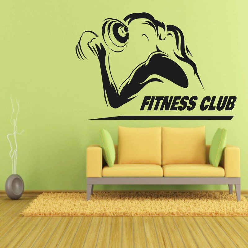 StickMe Women's Fitness Club Wall Sticker (PVC Vinyl, 80 X