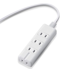 Elecom T-KM01-2420WH Power Strip Magnet, 6.6 ft (2 m), 4 Slots (3 Pins 1), White