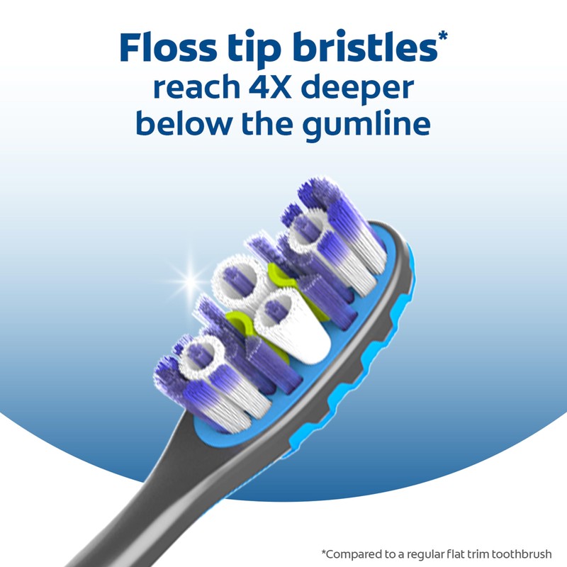 Colgate 360 Advanced Floss Tip Soft Bristle Toothbrush, 17x Thinner