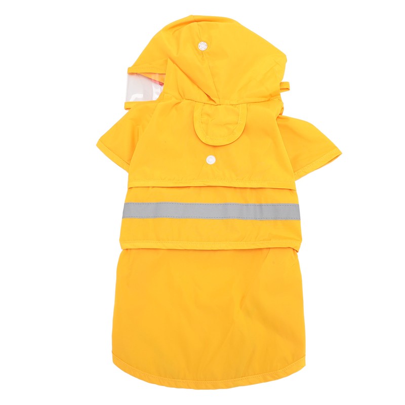 Dog Raincoat Waterproof Transparent PVC Brim Adjustable Hooded Dog Rain
