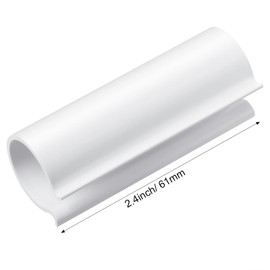 Jetec 16 Pcs PVC Pipe Clips 2.4 Inches Long Greenhouse Clamps for Greenhouse Hoops Row Covers Pool Cover Net Garden Plastic Sheeting Accessories(for 1/2 Inch PVC Pipe,White)