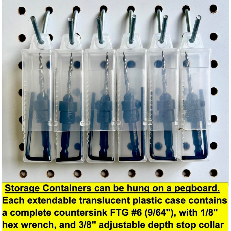 FTG USA 6 Pc #6 (9/64") Countersink Drill Bit Set