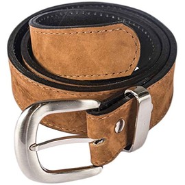 Atitlan Leather Caramel Brown Suede Leather Money Belt 36