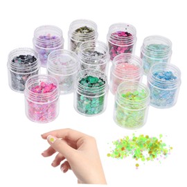 Beavorty Glow Dark Shimmer Sequins for Nail Art Eye Makeup Face Body Decoration Lightweight and Safe for Skin Types