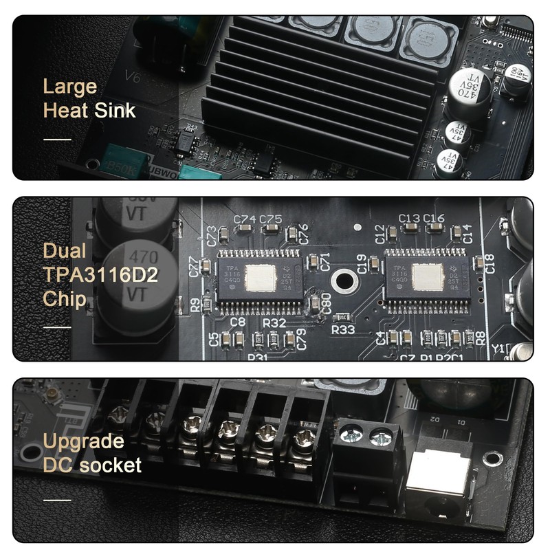 ZK-TB21 Placa de amplificador de potencia Bluetooth5.1 TPA3116 chip con