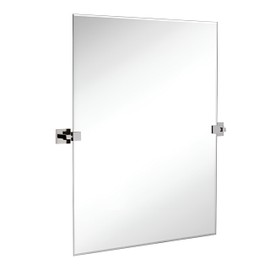 Hamilton Hills Pivot Wall Mirror with Brushed Chrome Brackets - Frameless Bathroom Mirror - Adjustable and Tilting Vanity Mirror - Modern Farmhouse Wall-Mounted Mirrors