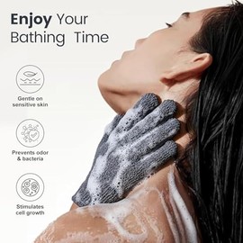 Yiclick 12 guantes exfoliantes pesados, guantes de exfoliante corporal para ducha, baño, exfoliante corporal, exfoliante corporal para baño y ducha, e