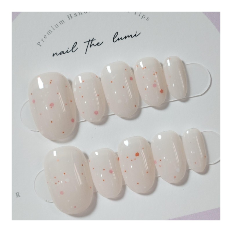 Peach Milk Homemade Nail Tips - Short Ballerina / 복숭아
