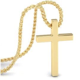 SERASAR Gold Chain Men Cross - 60cm Gold Cross Chain Gold Chain for Men Chain with Cross Men Chain Christian Chain Crucifix Chain Cross Chain Christmas Wedding Gift Men Chain Necklace Cross