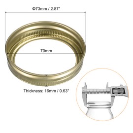 uxcell Canning Jar Rings, 48 Pcs - Tinplate Split-Type Mason Jar Replacement Bands Regular Mouth Leak Proof Fits Storage Cover (Gold)