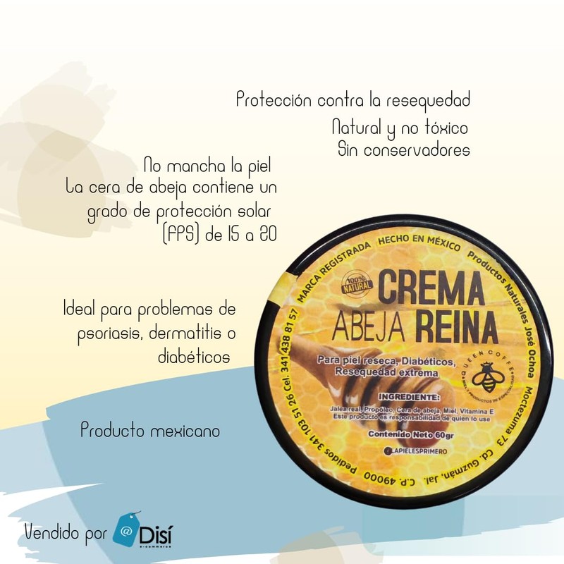 Queen Coffe Crema Para Cara Cera Abeja Reina 60 gr