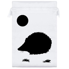 Azeeda 25cm 'Hedgehog Under The Moon' Satin Drawstring Bag/Pouch (SB00092532)