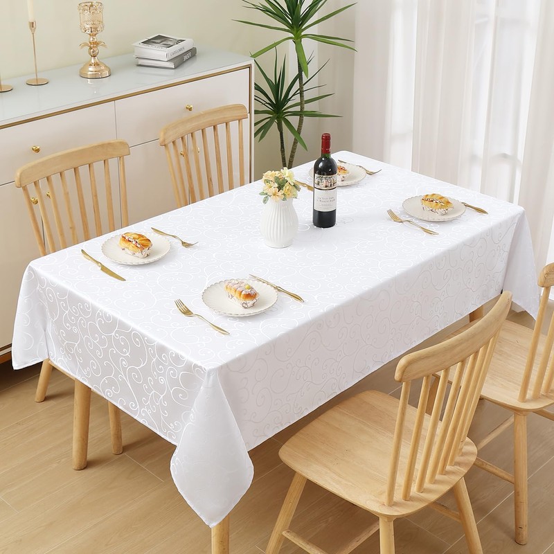 Homaxy Table Cloth Rectangular 100x140 cm, Washable Polyester Jacquard Tablecloth,