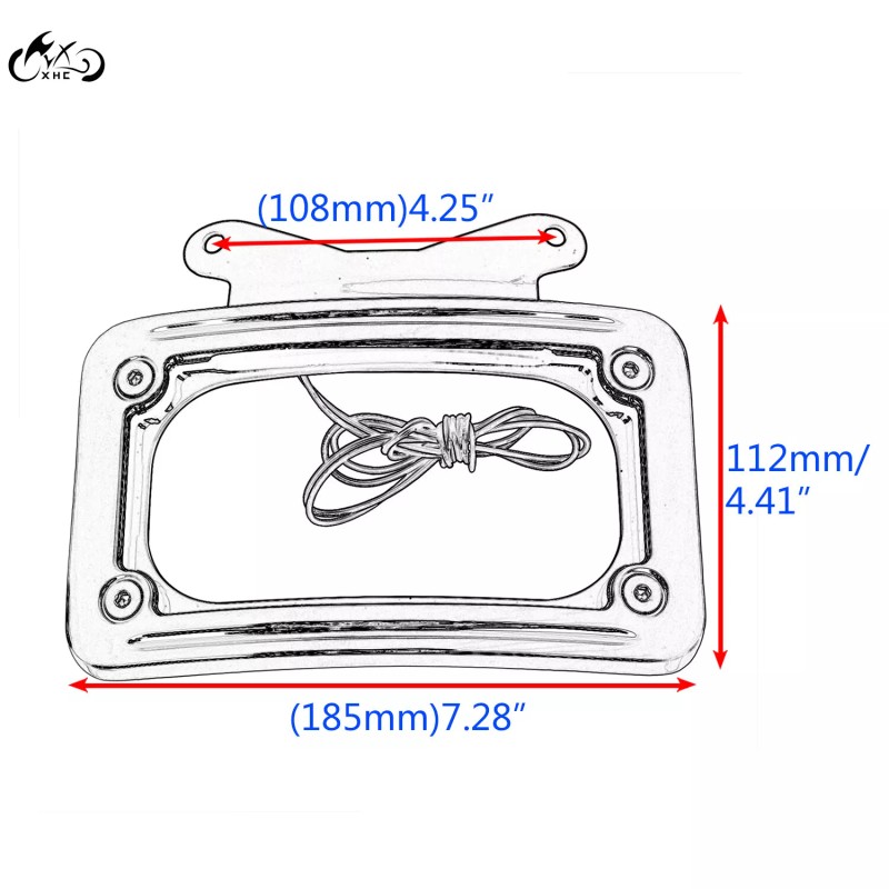 Unbranded Curved Laydown License Plate Mount Frame LED Light For