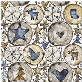 Keep Unique 20-ct 13x13 Bird Animal Luncheon Decoupage Napkins, 3-Ply Servilletas Printed Animal Wooden Stamps Napkin for Art, Dinner and Party, Disposable Napkins Decor