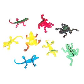 Critter Corner Set of 8 Plastic Creatures ~ Reptiles (Frogs and Lizards)