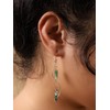 MINACHI Boho Wavy Gold-Tone and Green Stone Drop Earrings, Handmade