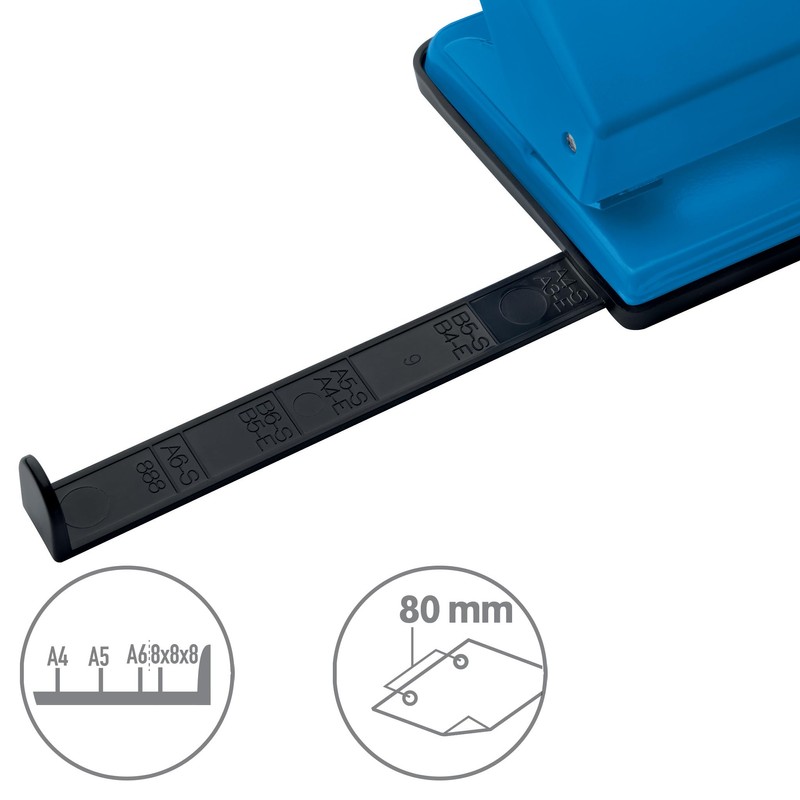 VON Leitz 50200035 Hole Punch for 20 Sheets, Stop Rail