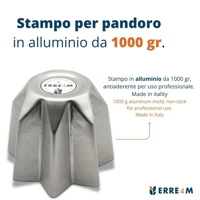 Erretre Srl Professional Baking Mould for Pandoro 1000 g Aluminium