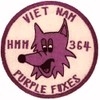 HMM-364 Vietnam Purple Foxes Squadron Patch - Plastic Backing