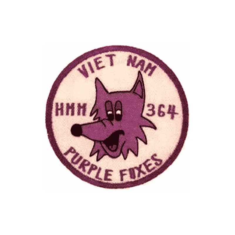 HMM-364 Vietnam Purple Foxes Squadron Patch - Plastic Backing