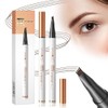 2024 New Magic Eyebrow Pencil, 3D Waterproof Long-Lasting Eyebrow Pen, Natural Fine Stroke Microblading Eyebrow Pencil, Dark Brown