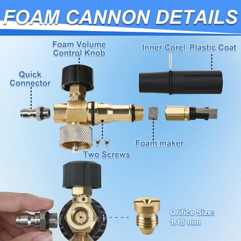 Tool Daily Foam Cannon with Dual Connector Accessory, 1/4 Inch