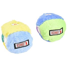 Kong Dog Toy, Dot & Daisy Plush Balls, Pack of 2