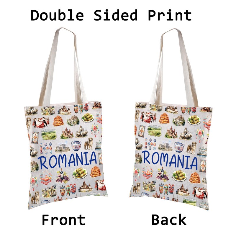 BLUPARK Romania Shopping Bag Romania Travel Gift Romania Themed Tote