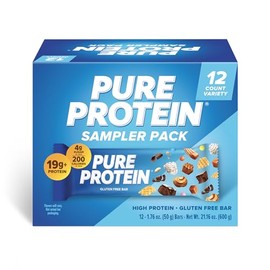 Pure Protein Variety Pack - 12 Count Box | 20g High Protein, Gluten-Free, On-the-Go Snack | Ideal Pre & Post-Workout Fuel | Low Sugar, Great Taste!
