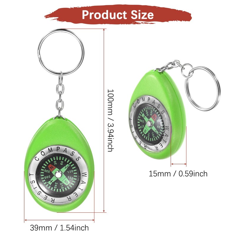 TIXIPEM Keychain Compass [18PCS] - Survival Pocket Mini Compass Bulk