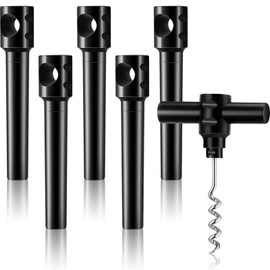 Patelai 6 Pcs Travel Pocket Wine Corkscrew Portable Wine Opener Plastic Wine Cork Opener Mini Camping Cork Screw for Restaurant Wine Bottle Camping Travel Gift (Black)