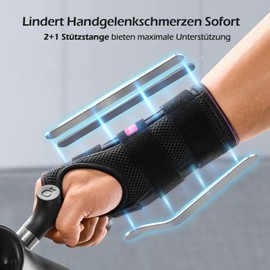 FREETOO Doctor Approved Wrist Splint, Strong Support Wrist Support with 3 Splints, Adjustable Extended Wrist Bandage for Carpal Tunnel Syndrome, Tendonitis, Arthritis, Fractures