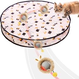 Interactive Cat Toys Ball Fast Rolling in Pouch,Motion Activate Chirping Cat Toy,Sensory Delight Hide and Seek Mouse Catching Game Cat Ball Toy,Multi-Mode Fun Toys for Indoor Cats